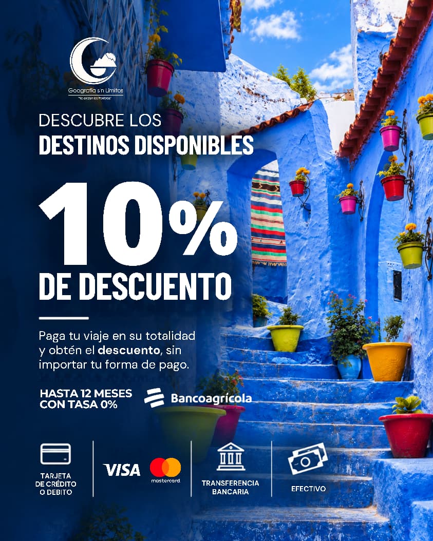 Promoción 10% de descuento pagando el viaje completo
